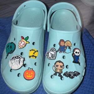 CROCS Light Blue Clogs with Character Charms